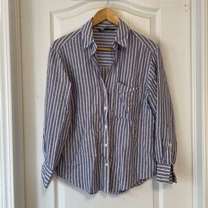 Striped Linen Blend Button Down